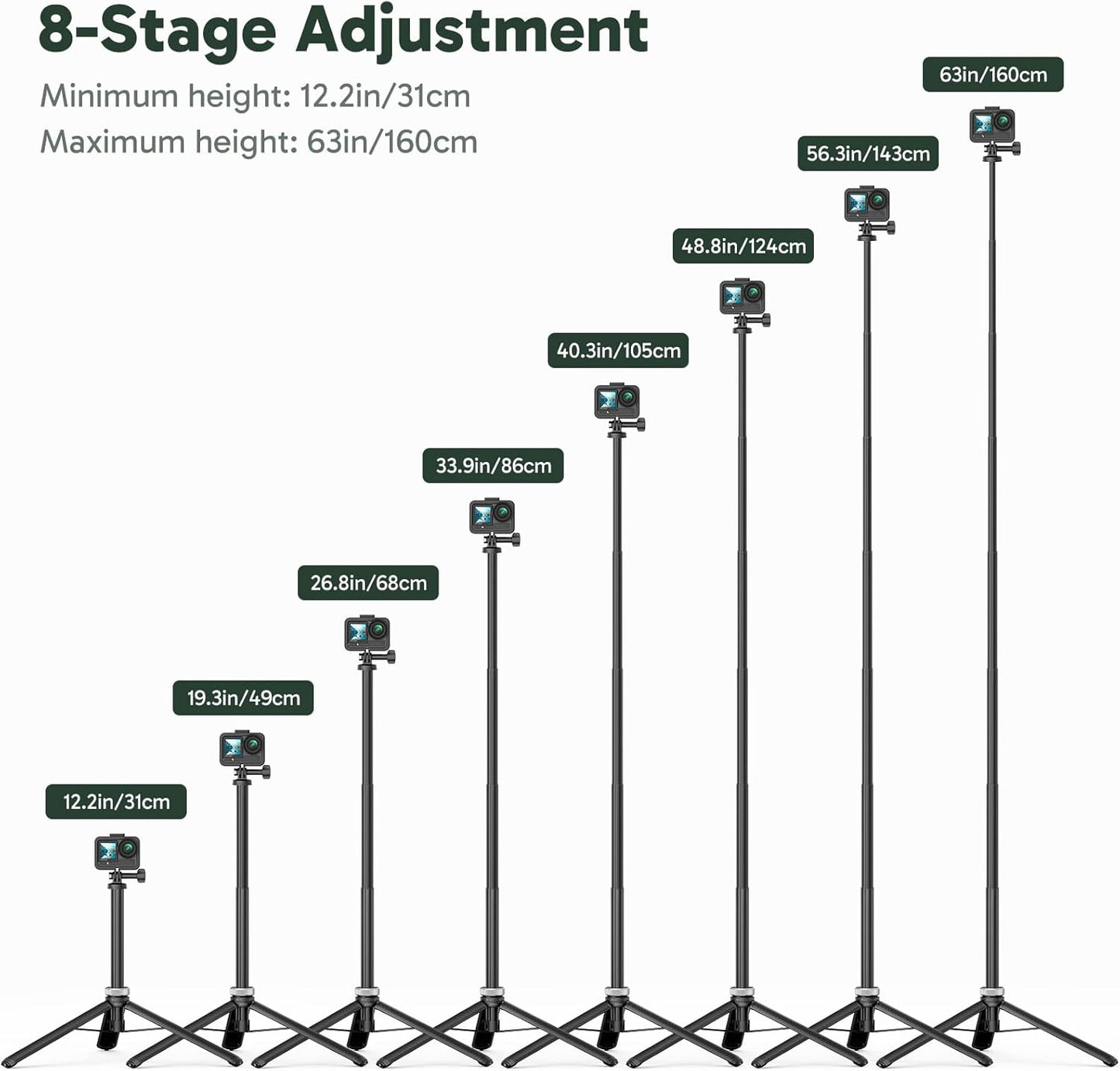 AKASO 160cm Selfie Stick Tripod