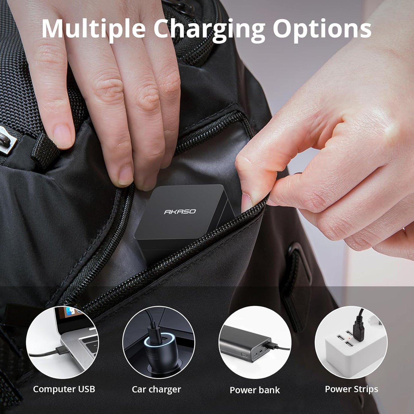 AKASO 3-Pack Batteries & 3-Channel Charger for Action Cameras