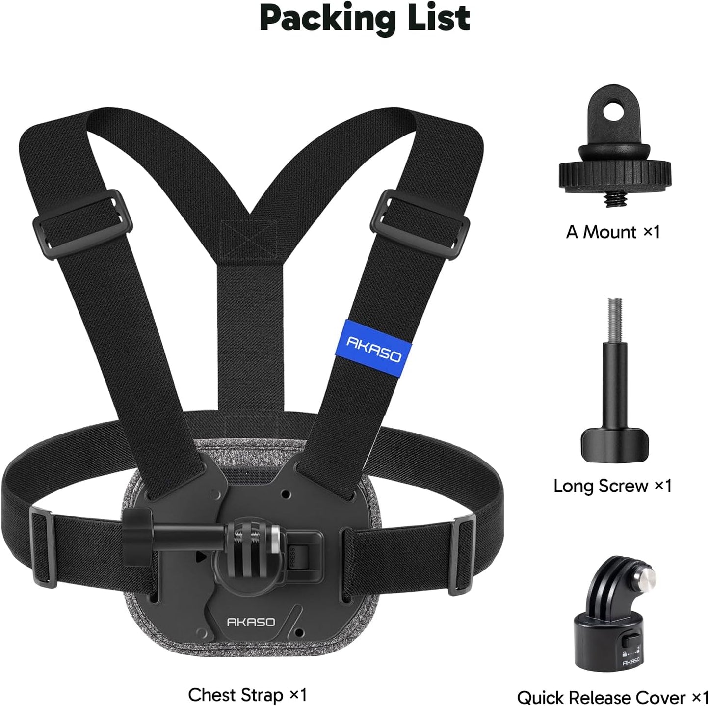 AKASO Quick Release Adjustable Chest Mount Harness Strap