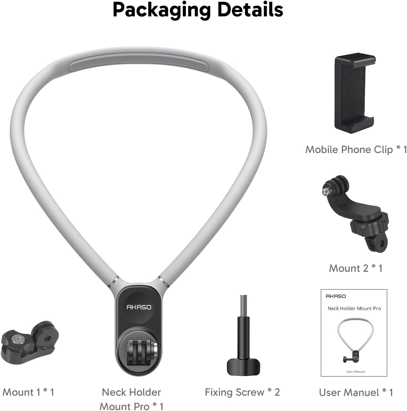 AKASO マグネット式マウントホルダーセット