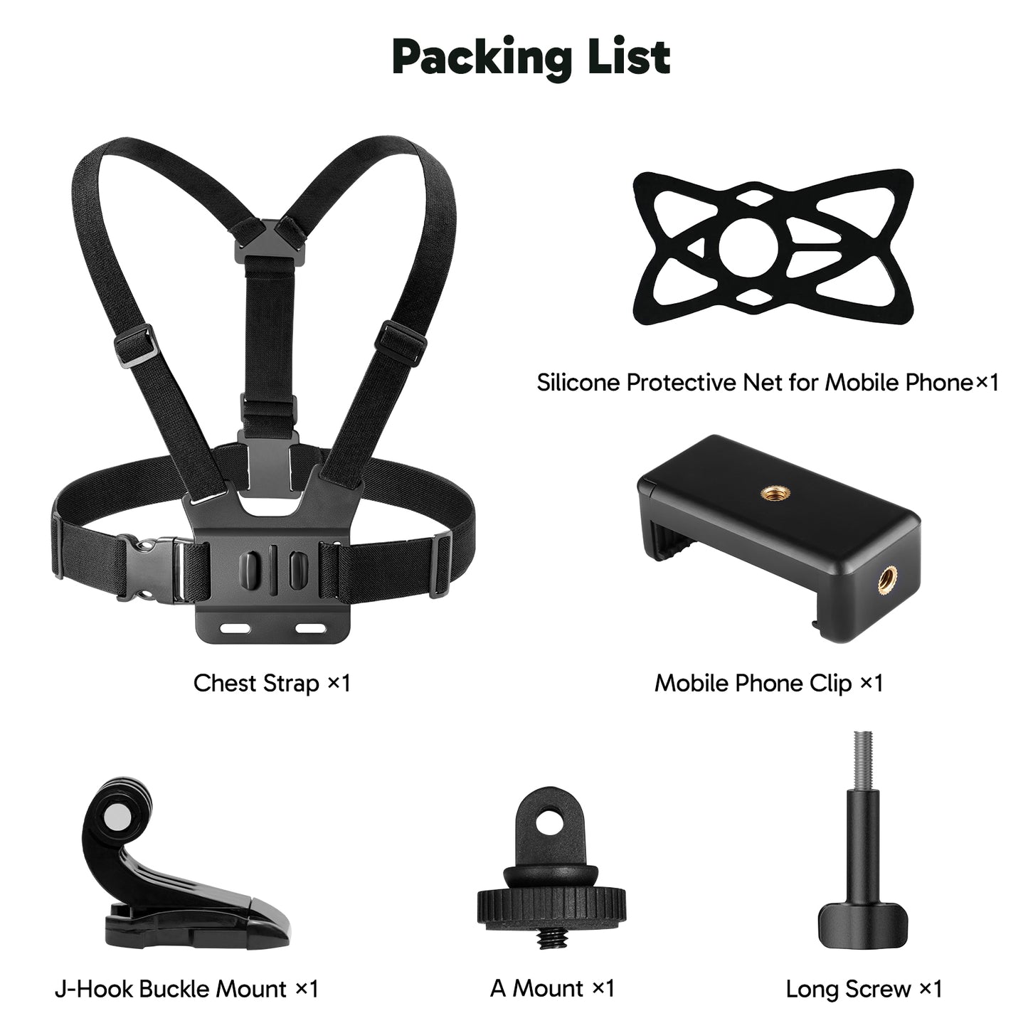 AKASO 6 in 1 Chest Strap