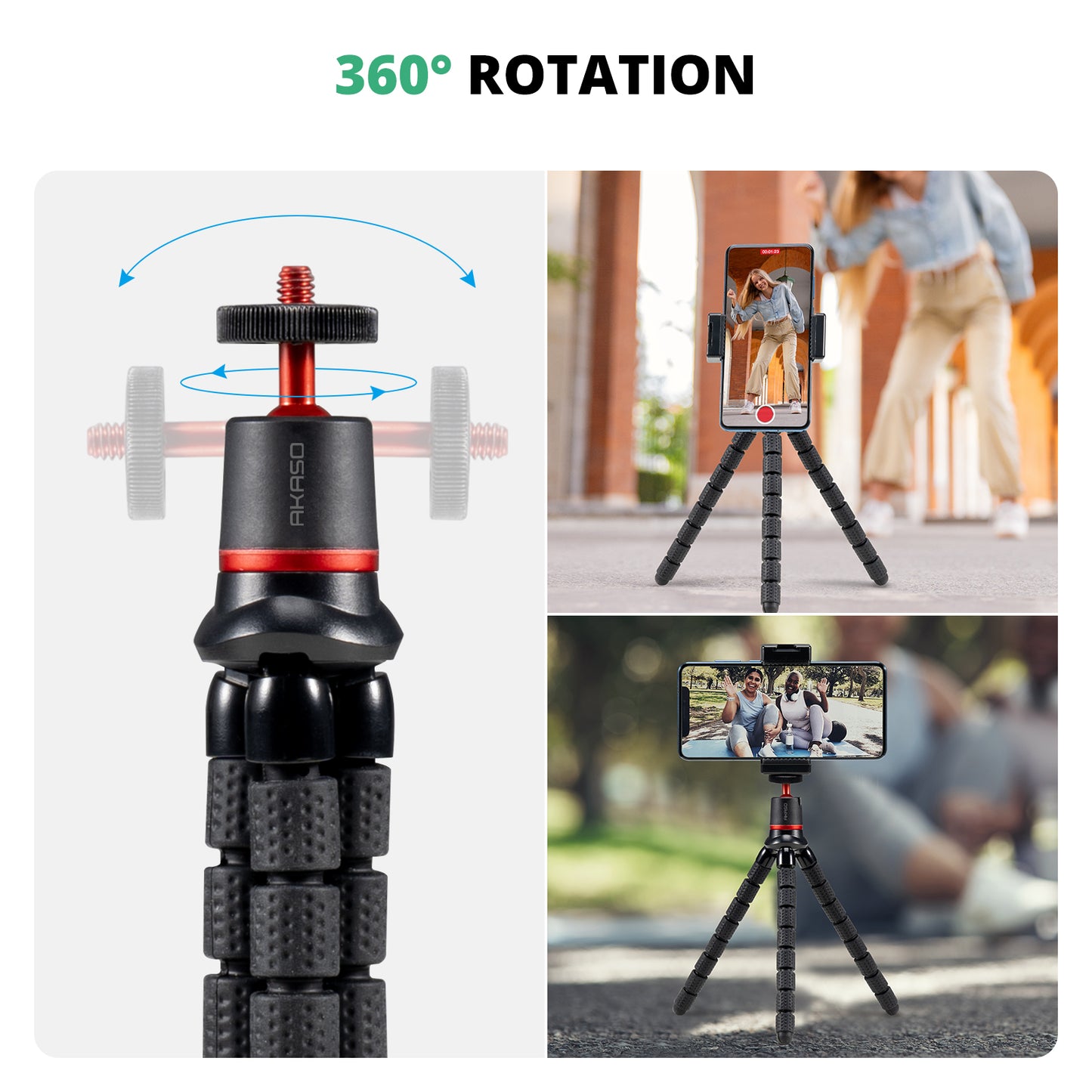 AKASO Flexible Tripod Action Camera Accessories Kit