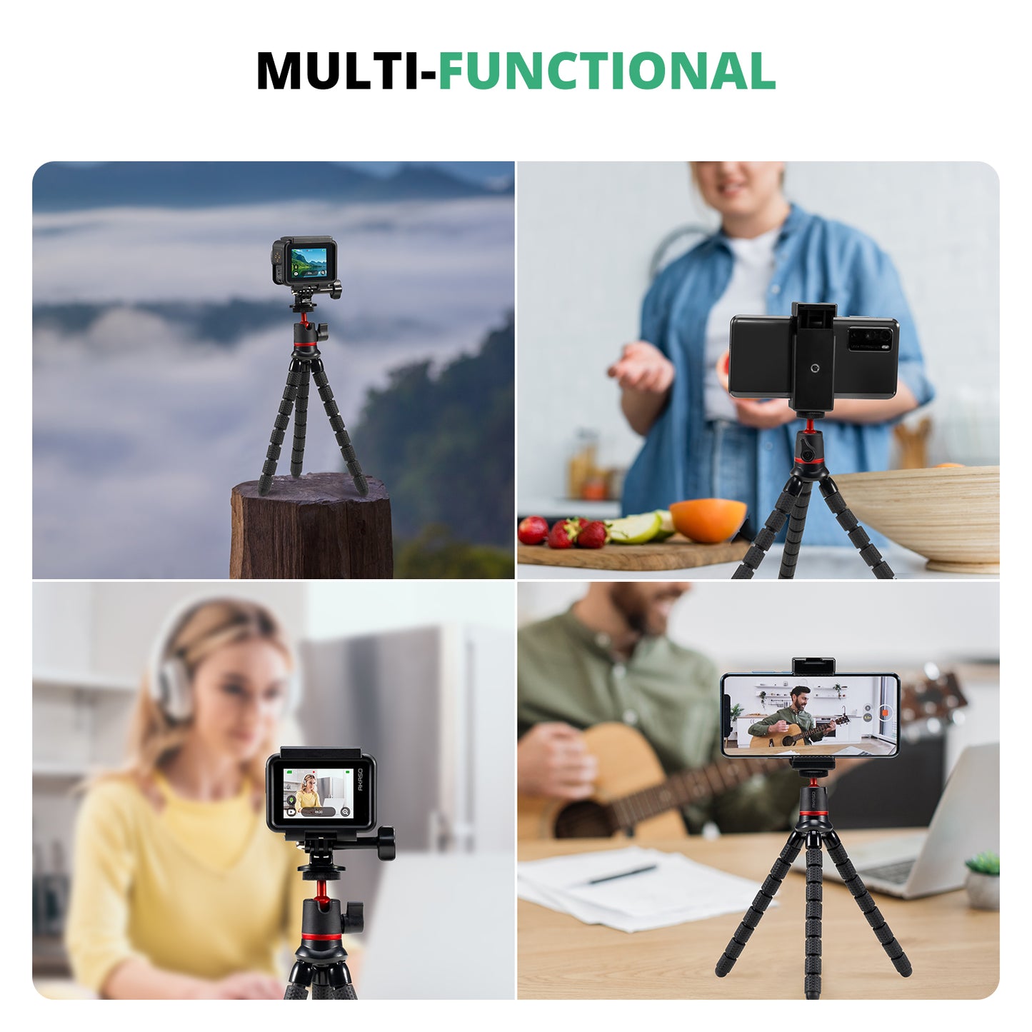 AKASO Flexible Tripod Action Camera Accessories Kit