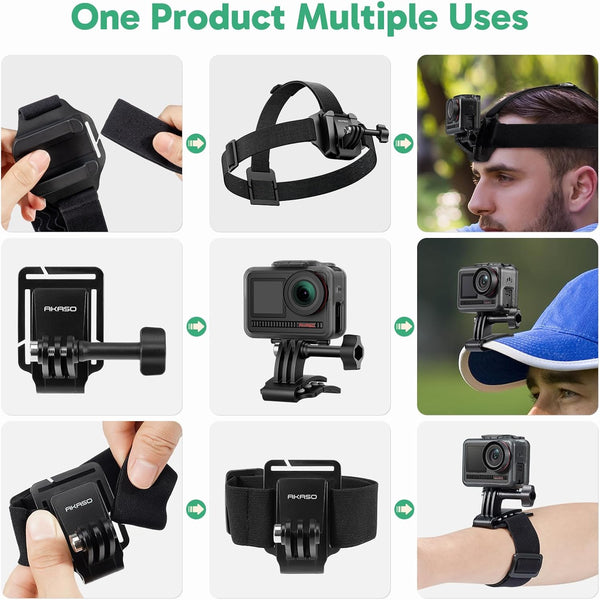 2-in-1 Quick Release Adjustable Head Strap Mount