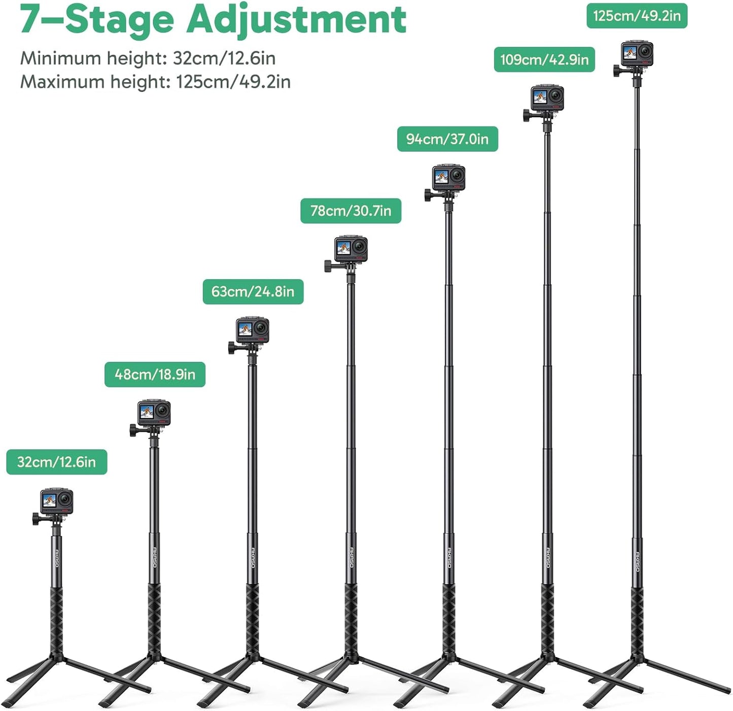 Akaso 120cm Selfie Stick Tripod