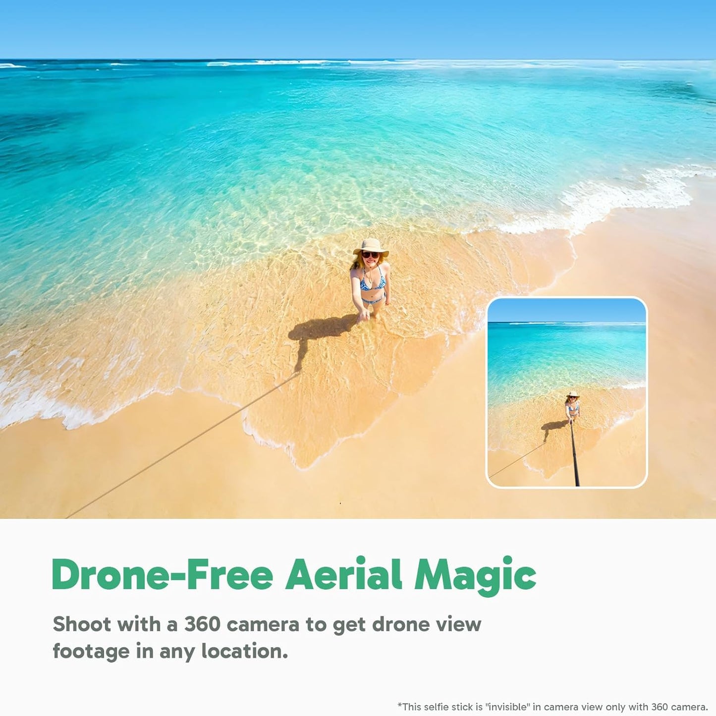 AKASO 118"/3m Invisible Selfie Stick