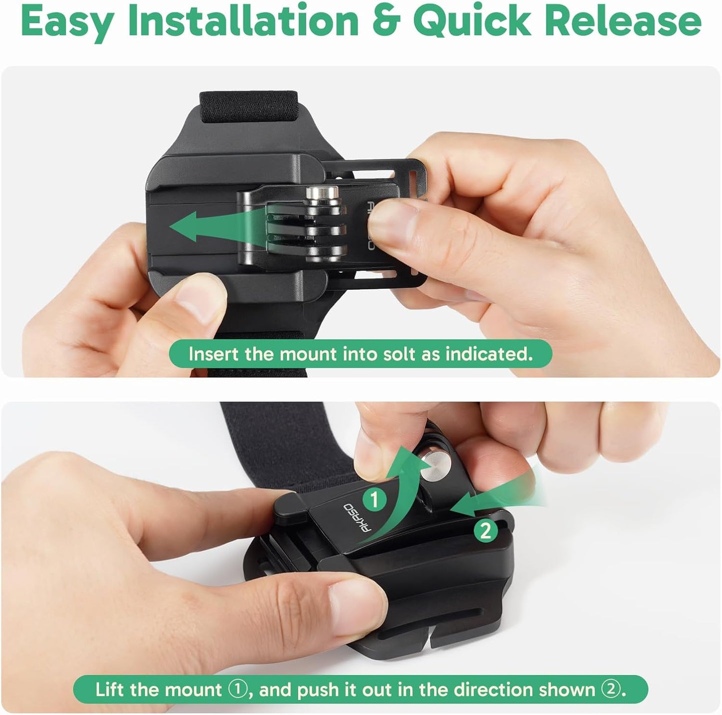 2-in-1 Quick Release Adjustable Head Strap Mount