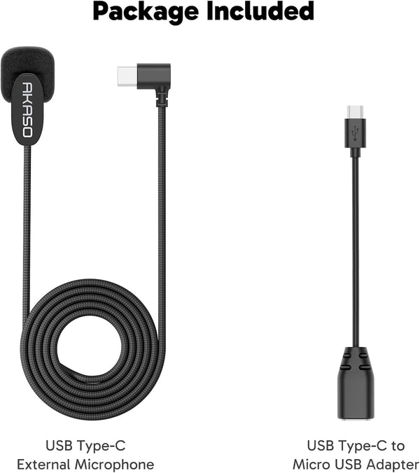 Kit microphone externe AKASO pour caméras d'action
