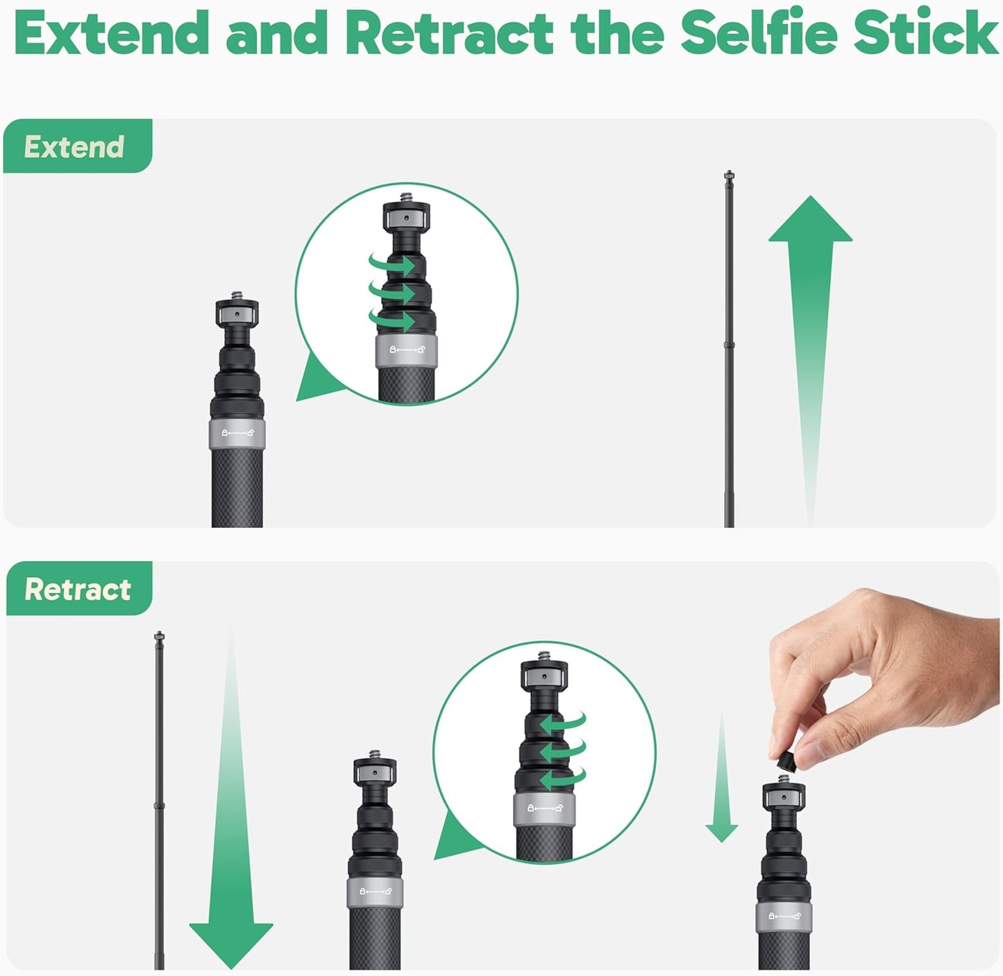 AKASO 118"/3m Invisible Selfie Stick