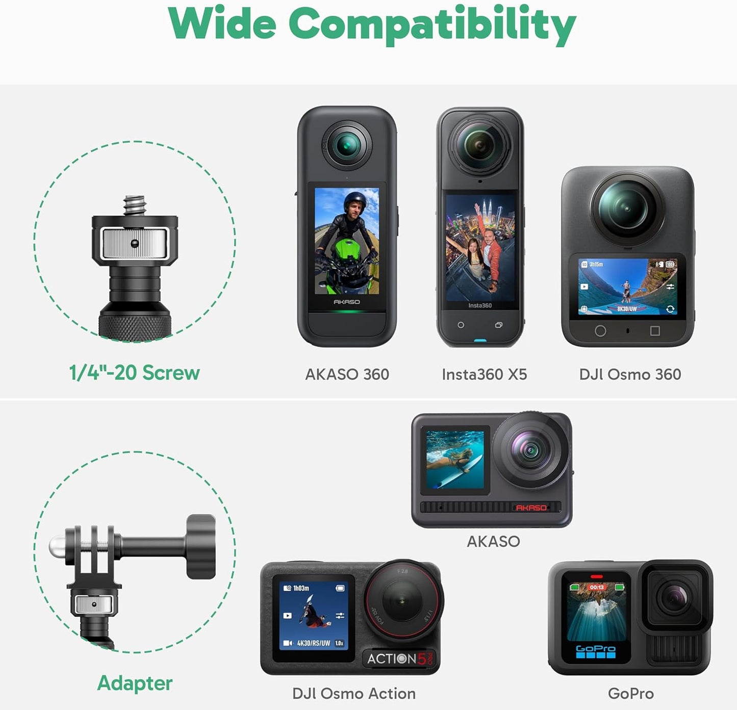 AKASO 118"/3m Invisible Selfie Stick