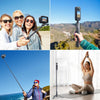 Selfie stick tripod used for outdoor travel vlogging surfing skiing and group photography
