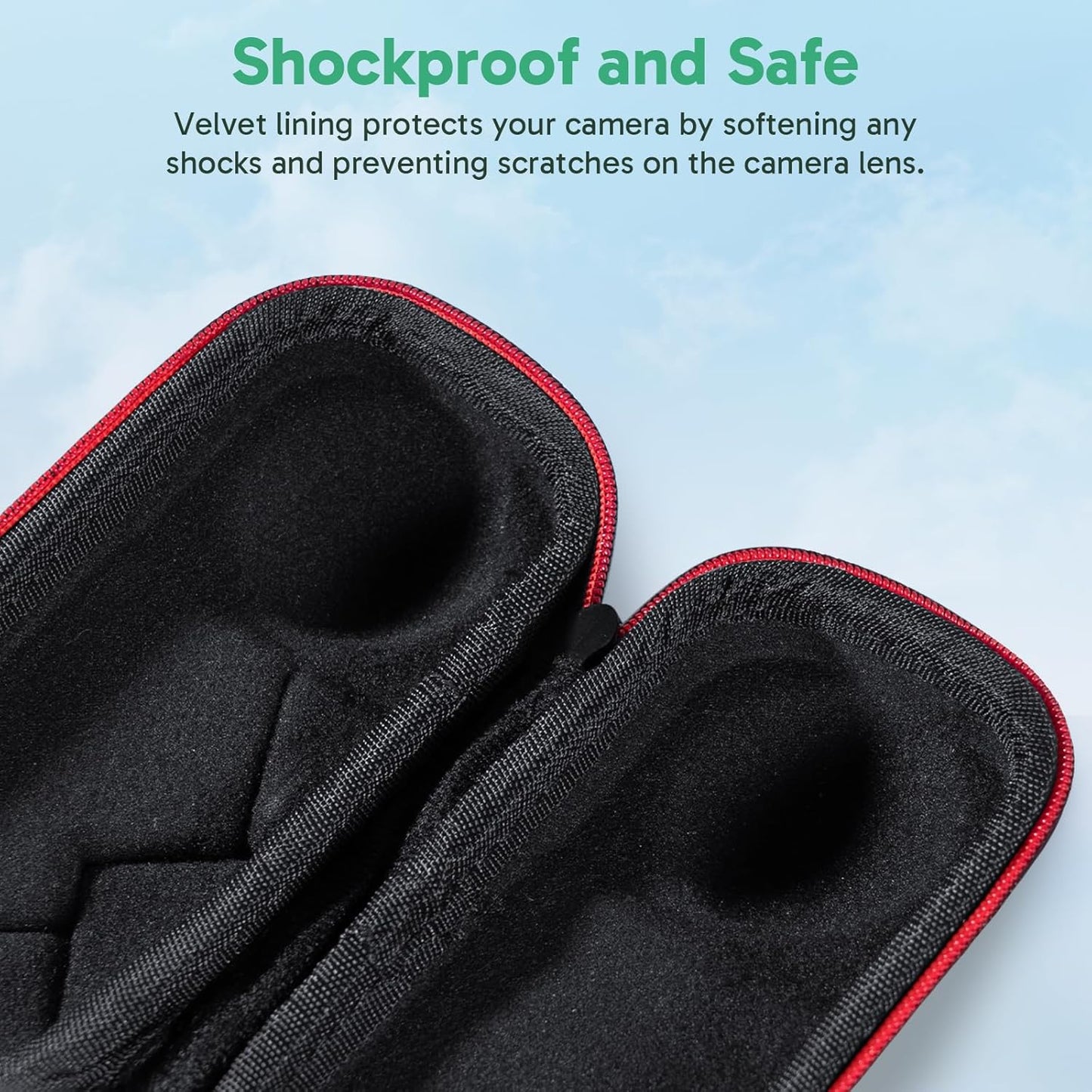 shockproof and scratch resistant velvet interior for 360 cameras